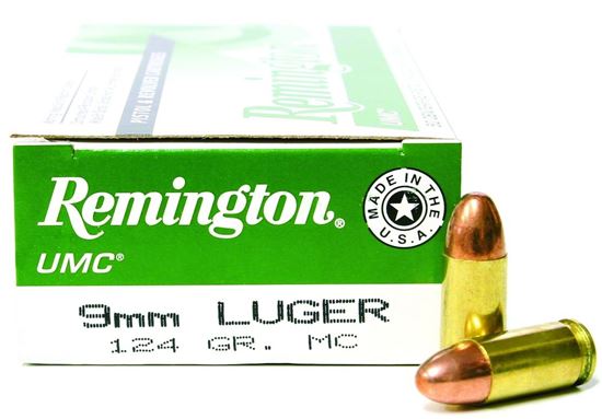 Picture of Remington L9MM2 UMC Pistol Ammo 9MM, MC, 124 Gr, 1110 fps, 50 Rnd, Boxed