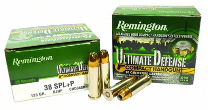 Picture of Remington CHD38SBN Ultimate Defense Compact Handgun Pistol Ammo 38 SPL, BJHP, 125 Gr, 20 Rnd, Boxed