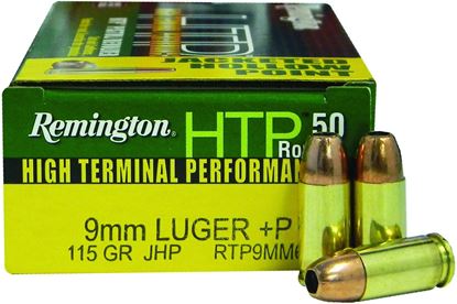 Picture of Remington RTP9MM6 HTP Pistol Ammo 9MM, JHP, 115 Gr, 1250 fps, 50 Rnd, Boxed