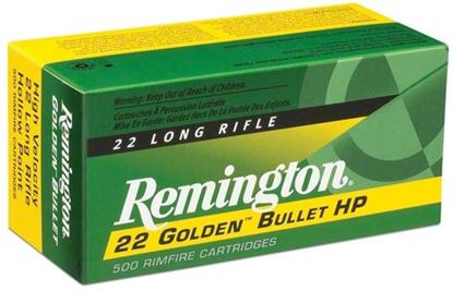 Picture of Remington 1022 Golden Bullet Rifle Ammo 22 SHORT, PLRN, 29 Grains, 1095 fps, 50 Rounds, Boxed