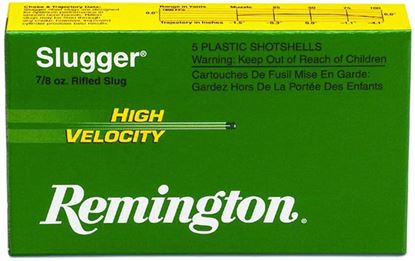 Picture of Remington SPHV12MRS Slugger High Velocity Rifled Slugs 12 GA, 3 in, 7/8oz, 1875 fps, 5 Rnd per Box