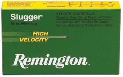 Picture of Remington SPHV20RS Slugger High Velocity Rifled Slugs 20 GA, 2-3/4 in, 1/2oz, 1800 fps, 5 Rnd per Box