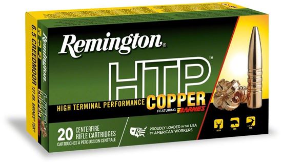 Picture of Remington 27716 HTP Copper High Terminal Performance, 6.5 Creedmoor 120 Gr. Barnes TSX BT 20 Rd bx