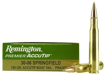 Picture of Remington PRA3006A Premier AccuTip Rifle Ammo 30-06 SPR, AccuTip/Boat Tail, 150 Grains, 2910 fps, 20, Boxed