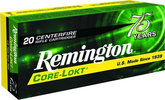 Picture of Remington R30067 Core-Lokt Rifle Ammo 30-06 SPR, SP, 220 Grains, 2410 fps, 20, Boxed