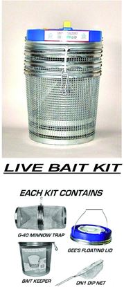 Picture of Gee's G-40KIT Floating Complete Bait Kit w/Trap Bait Keeper Lid & Net (assorted lid colors)
