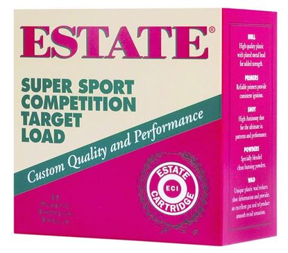 Picture of Estate SS12H-8 Super Sport Competition Target Load Shotshell 12 GA, 2-3/4 in, No. 8, 1-1/8oz, 3 Dr, 1200 fps