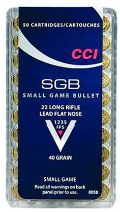 Picture of CCI 0058 SGB Rimfire Ammo 22 LR, LFN, 40 Grains, 1235 fps, 50 Rounds, Boxed