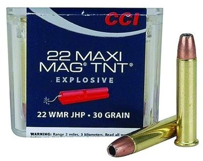 Picture of CCI 0063 Maxi Mag TNT Rimfire Ammo 22 WIN MAG, TNT JHP, 30 Grains, 2200 fps, 50 Rounds, Boxed