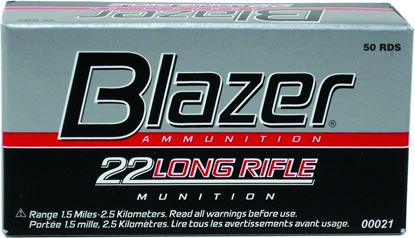 Picture of CCI 0021 Blazer Rimfire Ammo 22 LR, LRN, 40 Grains, 1235 fps, 50 Rounds, Boxed