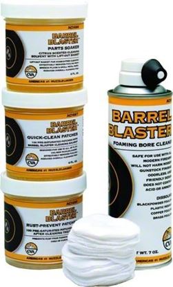 Picture of CVA AA1850 Barrel Blaster Cleaning System Value Pack, Bore Cleaner, Parts Soaker, Clean Patches, Rust Prevent Patches