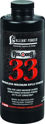 Picture of Alliant RELODER 33 Smokeless Magnum Rifle Powder 1 Lb State Laws Apply