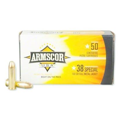 Picture of Armscor FAC38-17N Pistol Ammo 38 SPL, FMJ, 158 Gr, 800 fps, 50 Rnd, Boxed