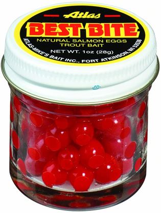 Picture of Atlas-Mike's 56666 Best Bite Salmon Eggs, 1oz Jar Red (298372)