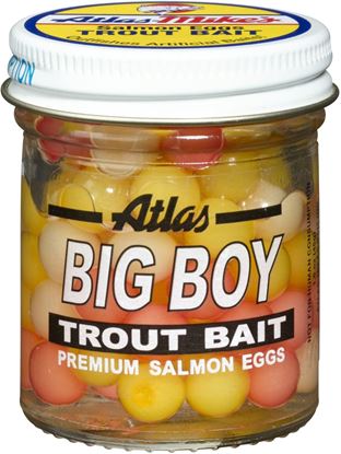 Picture of Atlas-Mike's 208 Big Boy Salmon Eggs, Assorted 1.1 oz Jar (223099)