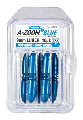 Picture of A-Zoom 15316 9Mm Luger Snap Cap, Blue, 10Pk