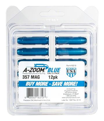 Picture of A-Zoom 16319 357 Mag Snap Cap, Blue, 12Pk