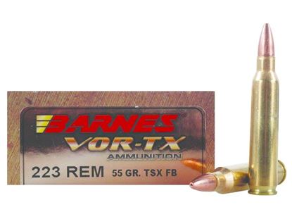 Picture of Barnes 21520 VOR-TX Rifle Ammo 223 REM, TSX FB, 55 Grains, 3240 fps, 20, Boxed