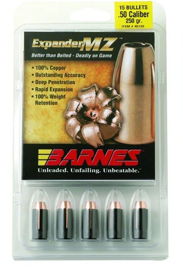 Picture of Barnes 30564 Muzzleloader Bullets 50Cal 250Gr MZ FB w/Sabots Per 15