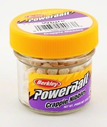 Picture of Berkley CNW PowerBait Biodegradable Crappie Nibbles White 0.9oz Jar (034524)