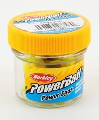 Picture of Berkley FEC PowerBait Power Eggs Floating Magnum Chartreuse 1oz Jar (034530)