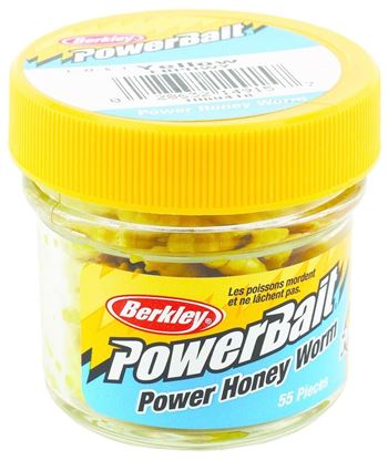 Picture of Berkley EBPHWY PowerBait Power Honey Worm, 1", 55 per Jar Yellow