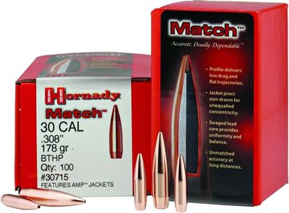 Picture of Hornady 26335 Match Rifle Bullets 6.5mm .264 140Gr BTHP