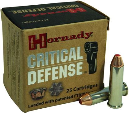Picture of Hornady 90500 Critical Defense Pistol Ammo 357 MAG, FTX, 125 Gr, 1500 fps, 25 Rnd, Boxed