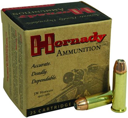 Picture of Hornady 90362 Custom Pistol Ammo 38 SPL, XTP, 158 Gr, 800 fps, 25 Rnd, Boxed