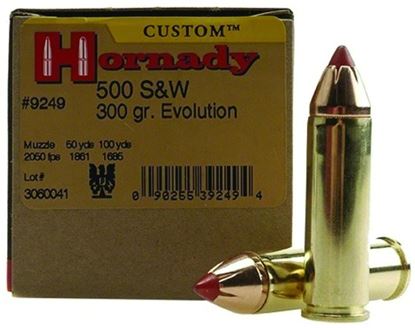 Picture of Hornady 9249 Custom Pistol Ammo 500 S&W, FTX, 300 Gr, 2075 fps, 20 Rnd, Boxed