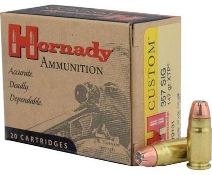 Picture of Hornady 9131 Custom Pistol Ammo 357 SIG 147 Gr XTP, 20 Rnd