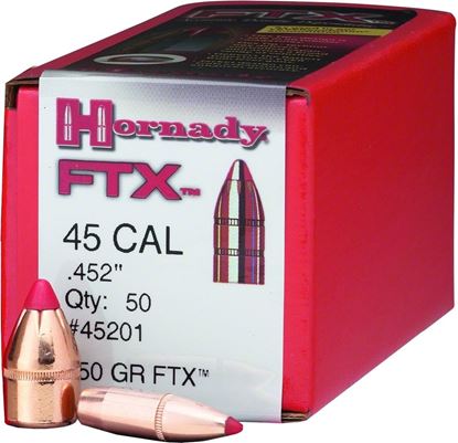 Picture of Hornady 45201 FTX Flex Tip Rifle Bullets 45 .452 250Gr FTX 450 Bushmaster 50Rnd