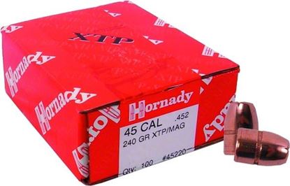 Picture of Hornady 45220 Traditional Pistol Bullets 45 .452 240Gr XTP MAG 100Rnd