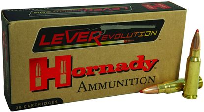 Picture of Hornady 82240 LEVERevolution Rifle Ammo 338 MARLIN, FTX, 200 Grains, 2565 fps, 20, Boxed