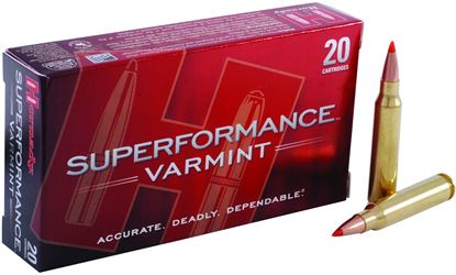 Picture of Hornady 8025 Superformance Varmint Rifle Ammo 223 REM, V-MAX, 53 Grains, 3465 fps, 20, Boxed