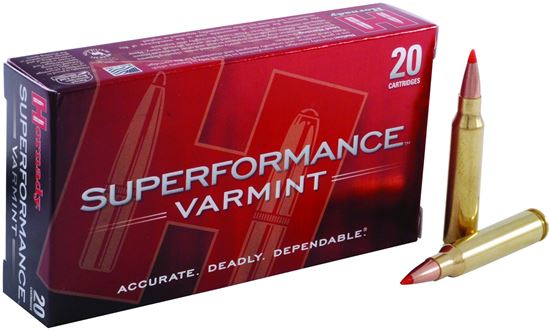 Picture of Hornady 8025 Superformance Varmint Rifle Ammo 223 REM, V-MAX, 53 Grains, 3465 fps, 20, Boxed