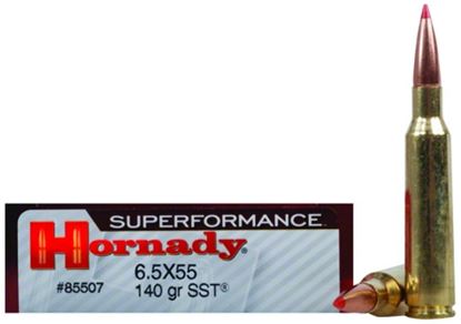 Picture of Hornady 85507 Superformance Rifle Ammo 6.5X55 SWE, SST, 140 Grains, 2735 fps, 20, Boxed