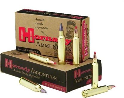 Picture of Hornady 8324 Varmint Express Rifle Ammo 220 SWIFT, V-MAX, 55 Grains, 3680 fps, 20, Boxed