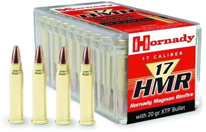Picture of Hornady 83172 Rimfire Varmint Express Ammo 17 HMR, HP XTP, 20 Grains, 2375 fps, 50 Rounds, Boxed