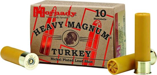 Picture of Hornady 86248 Heavy Magnum Turkey Shotshell 20 GA, 3 in, No. 5 Nickel, 1-3/8oz, 1200 fps, 10 Rnd per Box