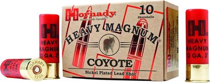 Picture of Hornady 86222 Heavy Magnum Coyote Shotshell 12 GA, 3 in, No. BB Nickel, 1-1/2oz, 4 Dr, 1300 fps, 10 Rnd per Box