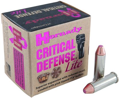 Picture of Hornady 90300 Critical Defense Lite Pistol Ammo 38 SPL, FTX, 90 Gr, 1200 fps, 25 Rnd, Boxed
