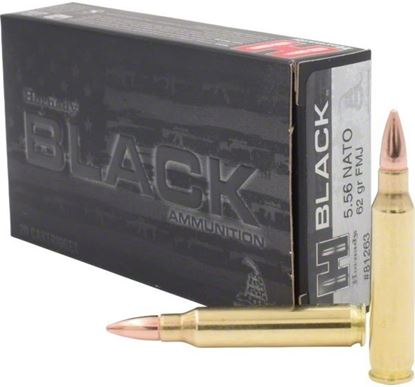 Picture of Hornady 81263 BLACK Rifle Ammo 5.56 NATO 62 Gr FMJ, 20 Rnd