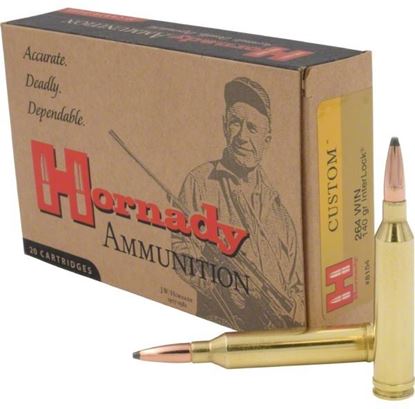 Picture of Hornady 8154 Custom Rifle Ammo 264 WIN MAG 140 Gr Interlock, 20 Rnd