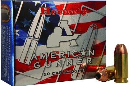 Picture of Hornady 91364 American Gunner Pistol Ammo 40 S&W, XTP, 180 Gr, 950 fps, 20 Rnd, Boxed
