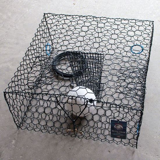 Joy Fish TRAP/FLOAT-ROPE Low Boy 1/2 Crab Trap w/6 Float 15' Rope  24x24x11-Long's Outpost