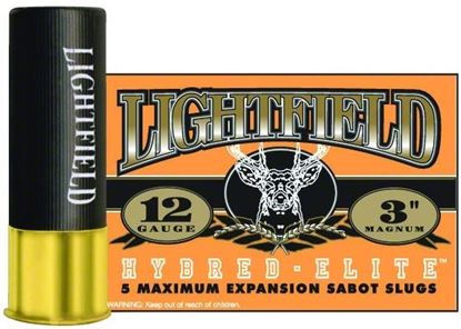Picture of Lightfield LFE3-12 Hybred Elite Maximum EXPansion Sabot Slugs 12 GA, 3 in, 1-1/4oz, 1208 fps, 5 Rnd per Box