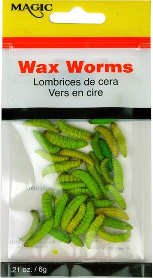 Picture of Magic 5239C Preserved Wax Worms, .21 oz Pouch, Chartreuse (022645)