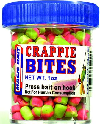 Picture of Magic Bait CRP-01 Crappie Bites Chartreuse/Pink, Catch More Slabs, 1oz Jar