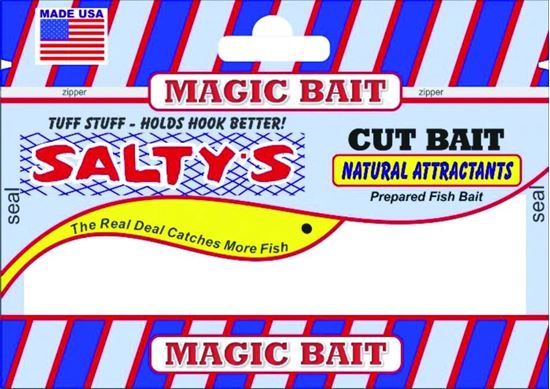 Picture of Magic Bait SW-63 Salty's Saltwater Cut Bait, Natural Attractants, White, Shrimp 6/Bag